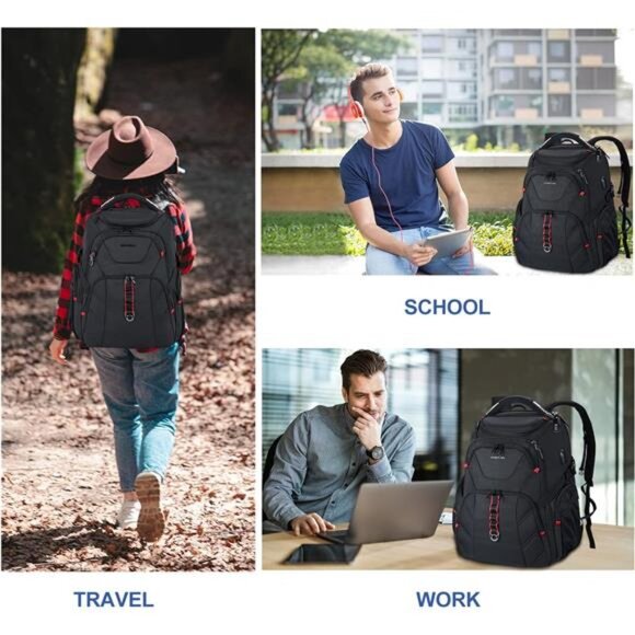 17.3'' Travel Laptop Backpack TSA Friendly,Water Resistant Anti Theft ExtraLarge - Picture 6 of 14